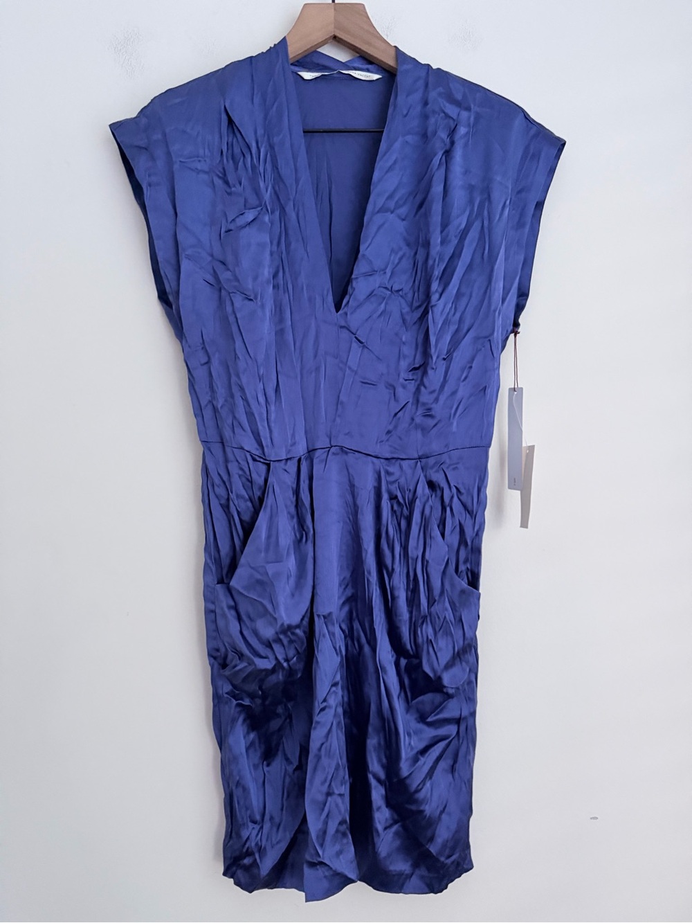 Twelfth Street by Cynthia Vincent dark blue Silk mini dress 8 NWT